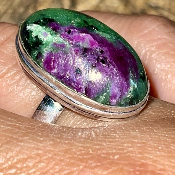 Saualpite Ruby Zoisite Statement Ring Size 8 - Picture 9 of 14